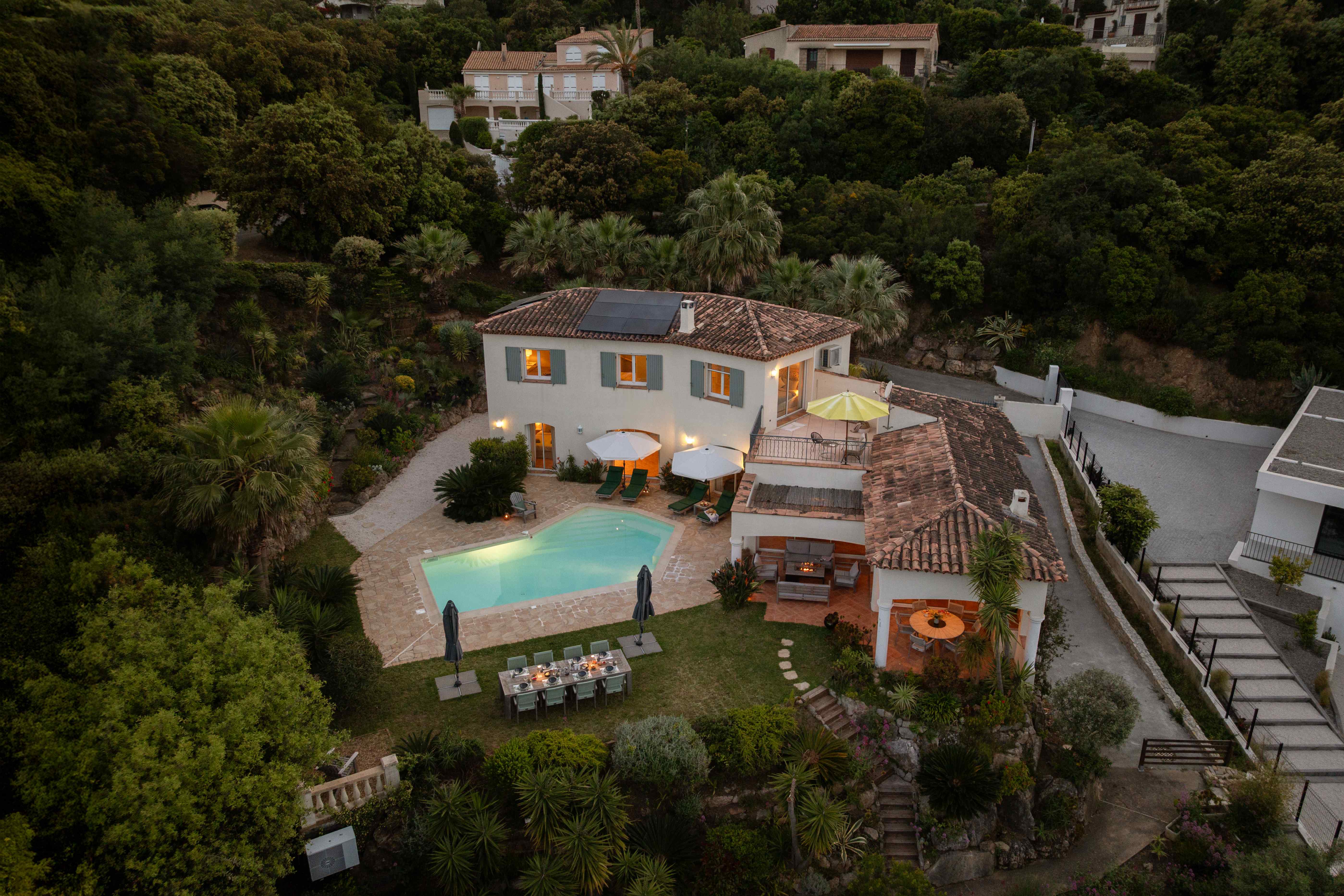Aerial view of Villa Cigales